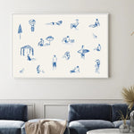 Blue Beach People Landscape, By Cass Deller Wall Art Gioia-Local