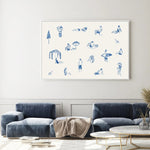 Blue Beach People Landscape, By Cass Deller Wall Art Gioia-Local