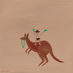 Boomerangs and Bounce, By Domica Hill Wall Art Gioia-Local 50x50cm Framed Canvas Gold