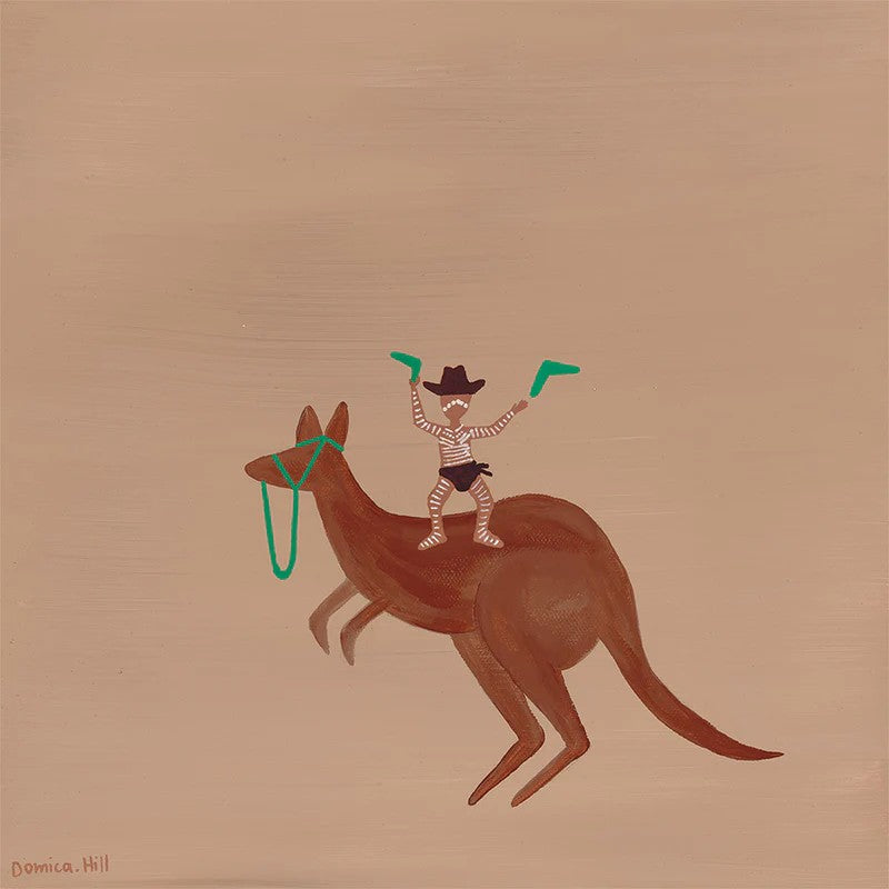 Boomerangs and Bounce, By Domica Hill Wall Art Gioia-Local 50x50cm Framed Canvas Gold