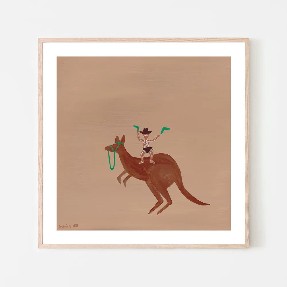 Boomerangs and Bounce, By Domica Hill Wall Art Gioia-Local 50x50cm Framed Poster Black