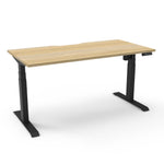 Boost 1.5m Light Single Sided Workstation - Natural & Black Office Desk Rline-Local   