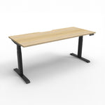 Boost Plus 1.8m Single Sided Workstation - Natural & Black Office Desk Rline-Local
