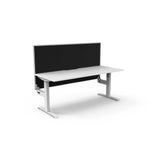 Boost Static Single Sided Workstation Office Desk Rline-Local 120cm (W) x 75cm (D) x 73cm (H) With Screen Only White Table Top and White Base