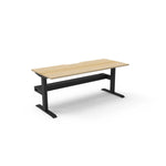 Boost Static Single Sided Workstation Office Desk Rline-Local 120cm (W) x 75cm (D) x 73cm (H) With Cable Tray Only Natural Table Top and Black Base