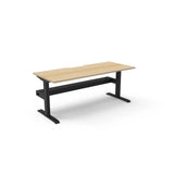 Boost Static Single Sided Workstation Office Desk Rline-Local 120cm (W) x 75cm (D) x 73cm (H) With Cable Tray Only Natural Table Top and Black Base