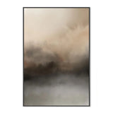 Ex Display - Brown Blurred Mountains 90cm x 135cm Framed Canvas - Black Frame Wall Art Gioia-Local