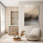 Ex Display - Brown Blurred Mountains 90cm x 135cm Framed Canvas - Black Frame Wall Art Gioia-Local