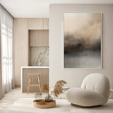 Ex Display - Brown Blurred Mountains 90cm x 135cm Framed Canvas - Black Frame Wall Art Gioia-Local