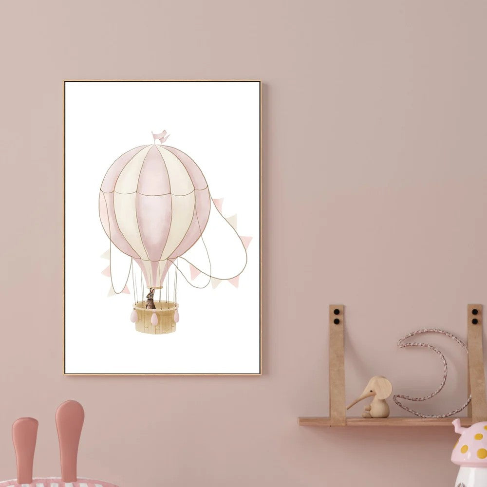 Bunny With Balloon, By At Viv Home Prints Wall Art Gioia-Local