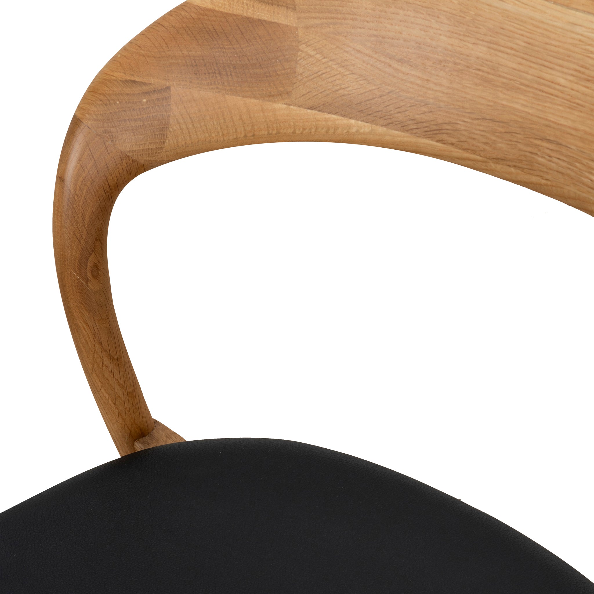 Ex Display - Caspar Natural Dining Chair - Black PU Dining Chair Swady-Core