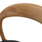 Ex Display - Caspar Natural Dining Chair - Black PU Dining Chair Swady-Core