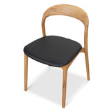 Ex Display - Caspar Natural Dining Chair - Black PU Dining Chair Swady-Core