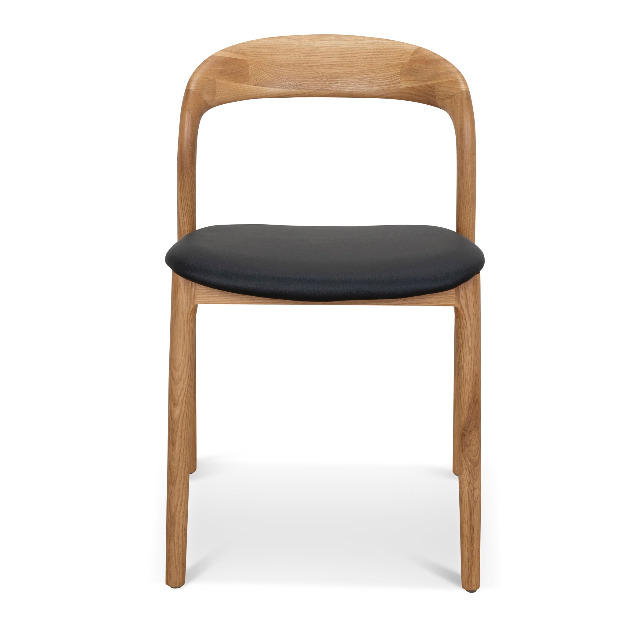 Ex Display - Caspar Natural Dining Chair - Black PU Dining Chair Swady-Core