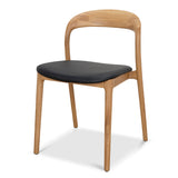 Ex Display - Caspar Natural Dining Chair - Black PU Dining Chair Swady-Core