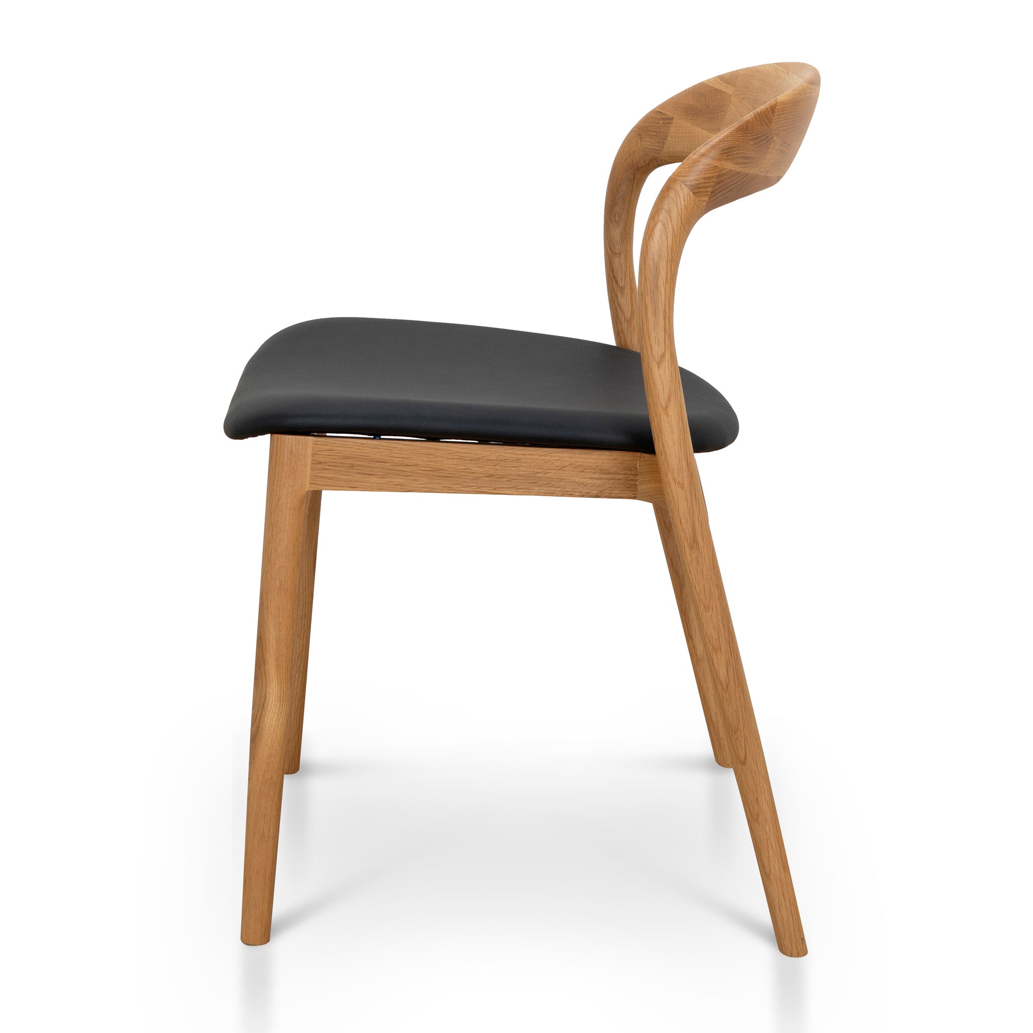 Ex Display - Caspar Natural Dining Chair - Black PU Dining Chair Swady-Core