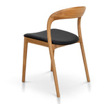 Ex Display - Caspar Natural Dining Chair - Black PU Dining Chair Swady-Core