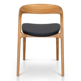 Ex Display - Caspar Natural Dining Chair - Black PU Dining Chair Swady-Core