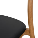 Ex Display - Caspar Natural Dining Chair - Black PU Dining Chair Swady-Core