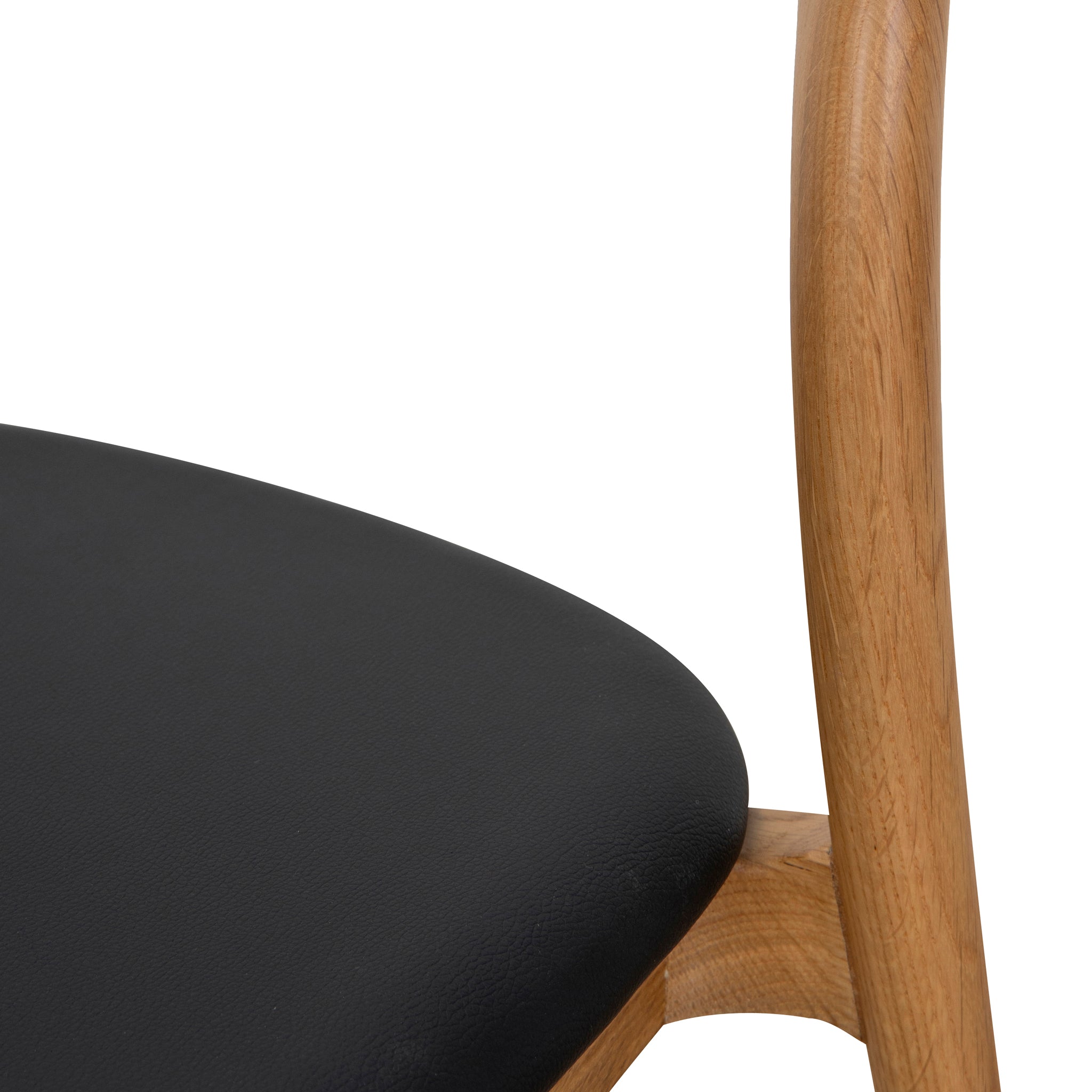 Ex Display - Caspar Natural Dining Chair - Black PU Dining Chair Swady-Core
