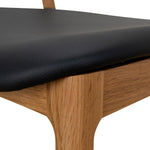 Ex Display - Caspar Natural Dining Chair - Black PU Dining Chair Swady-Core