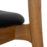 Ex Display - Caspar Natural Dining Chair - Black PU Dining Chair Swady-Core