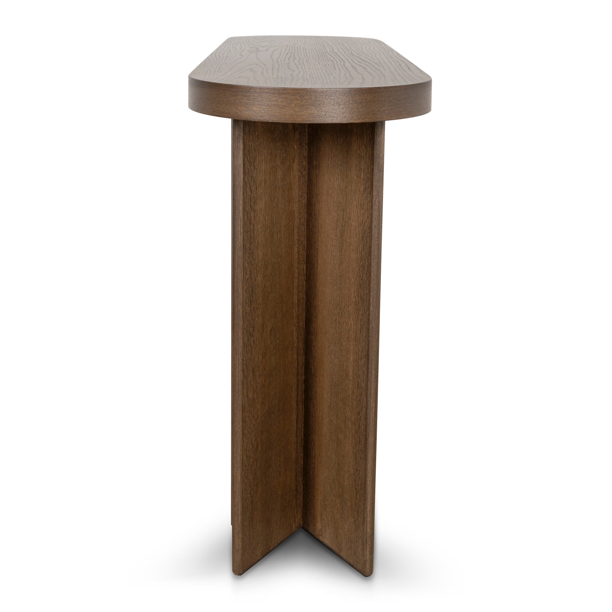 Roshan 1.3m Pill Shape Console Table - Caramel Oak Console Table Valerie-Core