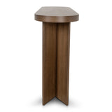 Ex Display - Roshan 1.3m Pill Shape Console Table - Caramel Oak Console Table Valerie-Core