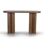 Ex Display - Roshan 1.3m Pill Shape Console Table - Caramel Oak Console Table Valerie-Core