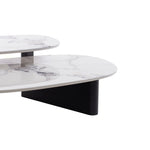 Inga Marble Textured Glass Coffee Table - Black Coffee Table Iggy-Core