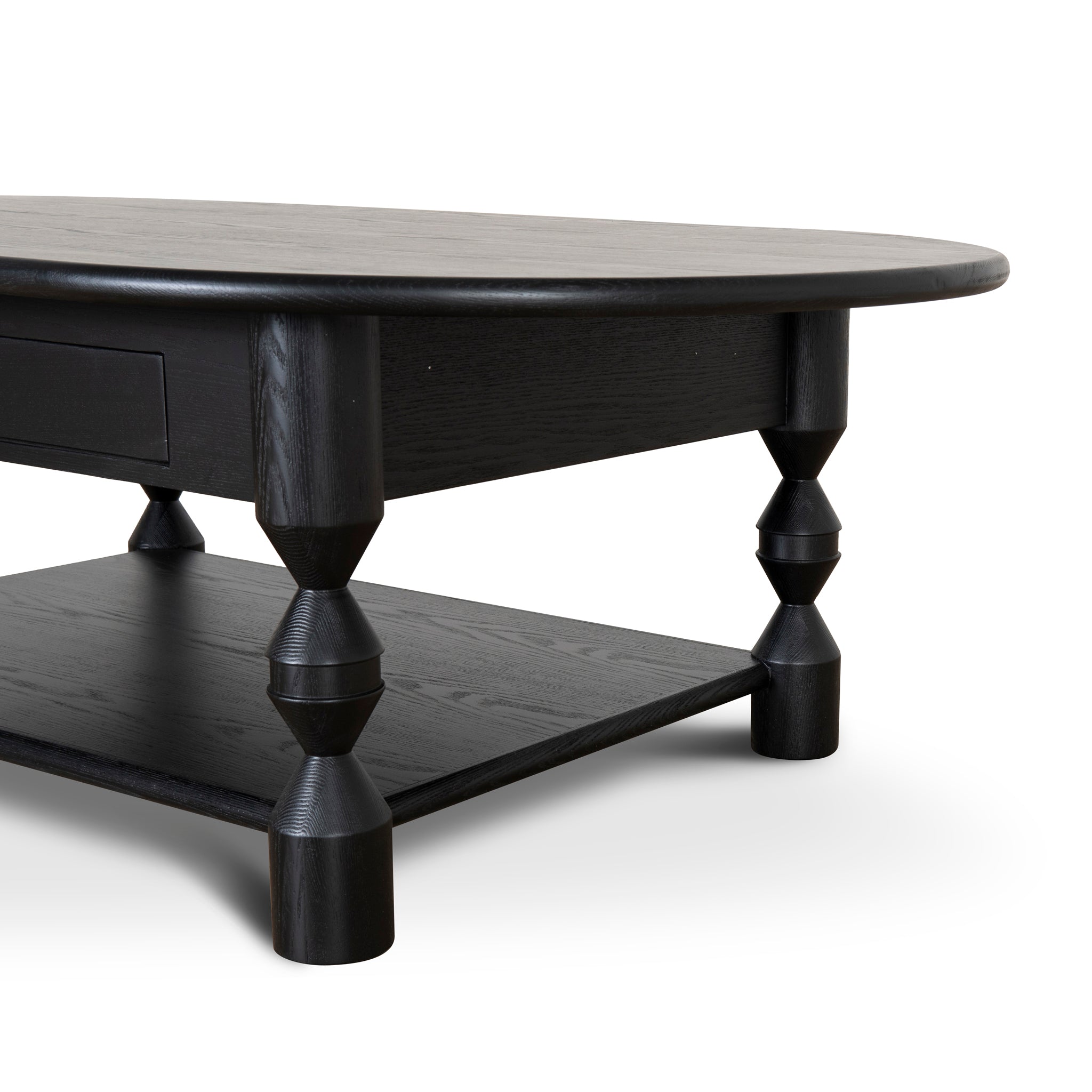 Primrose 1.4m Oval Coffee Table - Black Coffee Table Nicki-Core