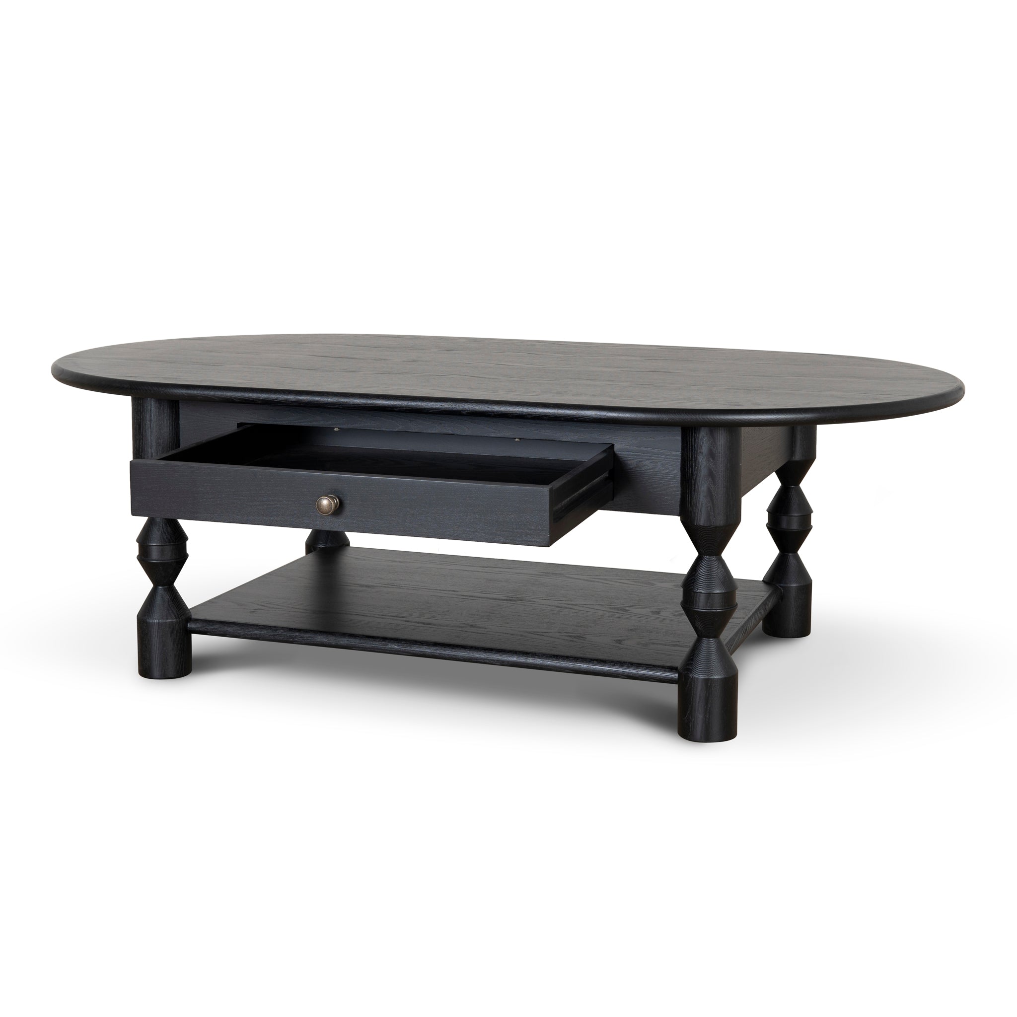 Primrose 1.4m Oval Coffee Table - Black Coffee Table Nicki-Core