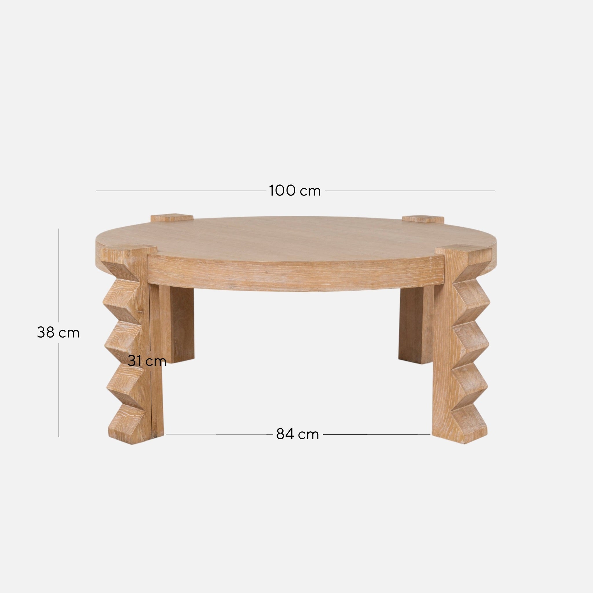 Maria 100cm Round Coffee Table - Natural | Interior Secrets