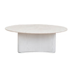 Zafar Nested Travertine Coffee Table - White Coffee Table Dwood-Core