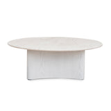Zafar Nested Travertine Coffee Table - White Coffee Table Dwood-Core