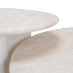 Zafar Nested Travertine Coffee Table - White Coffee Table Dwood-Core