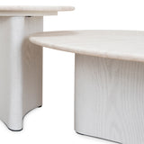 Zafar Nested Travertine Coffee Table - White Coffee Table Dwood-Core
