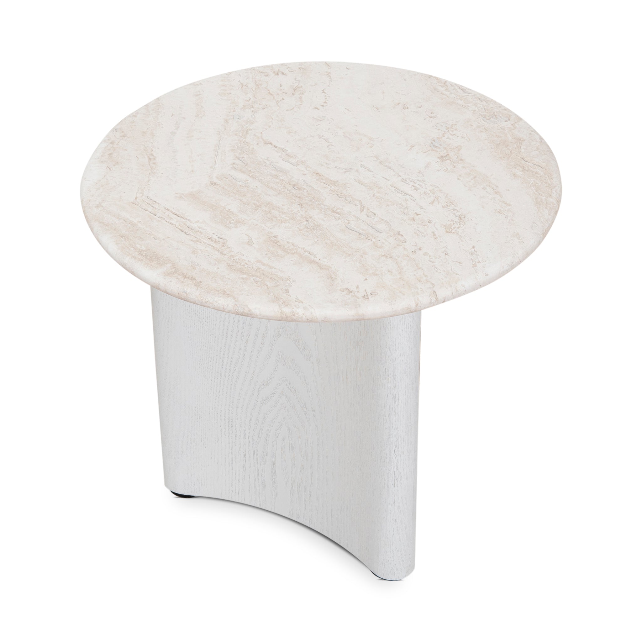 Zafar Nested Travertine Coffee Table - White Coffee Table Dwood-Core