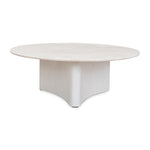 Zafar Nested Travertine Coffee Table - White Coffee Table Dwood-Core