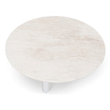 Zafar Nested Travertine Coffee Table - White Coffee Table Dwood-Core