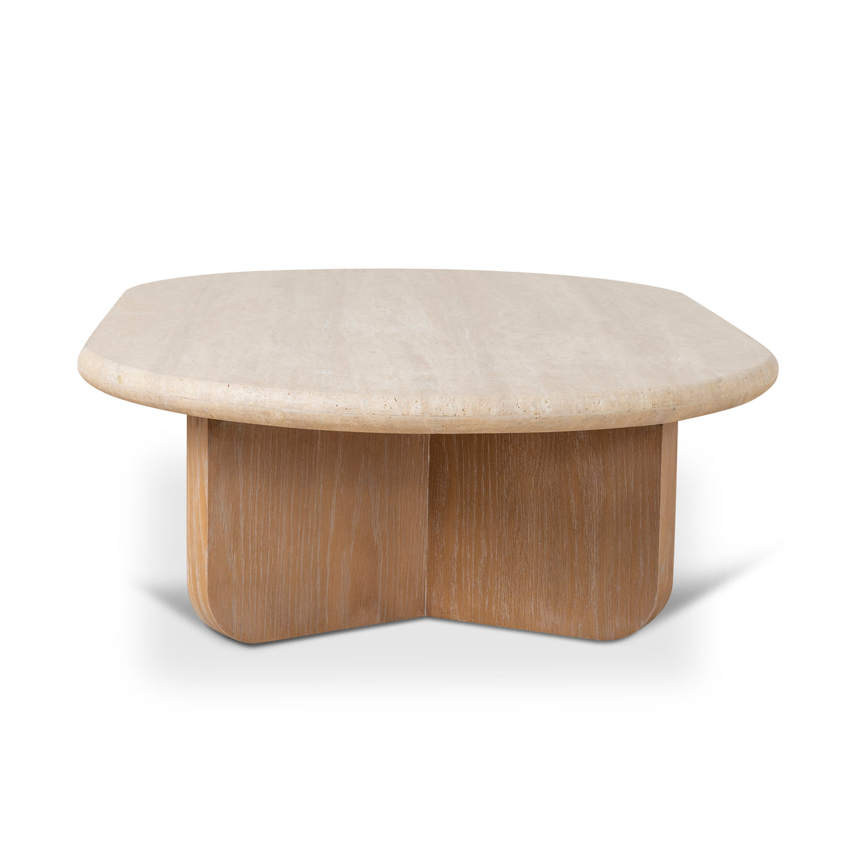 Kalin 1.2m Oval Travertine Coffee Table - Natural | Interior Secrets