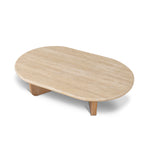 Kalin 1.2m Oval Travertine Coffee Table - Natural Coffee Table Nicki-Core   