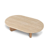 Kalin 1.2m Oval Travertine Coffee Table - Natural Coffee Table Nicki-Core   