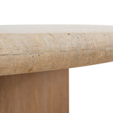 Kalin 1.2m Oval Travertine Coffee Table - Natural Coffee Table Nicki-Core   