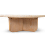 Kalin 90cm Round Travertine Coffee Table - Natural Coffee Table Nicki-Core   