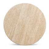 Kalin 90cm Round Travertine Coffee Table - Natural Coffee Table Nicki-Core   