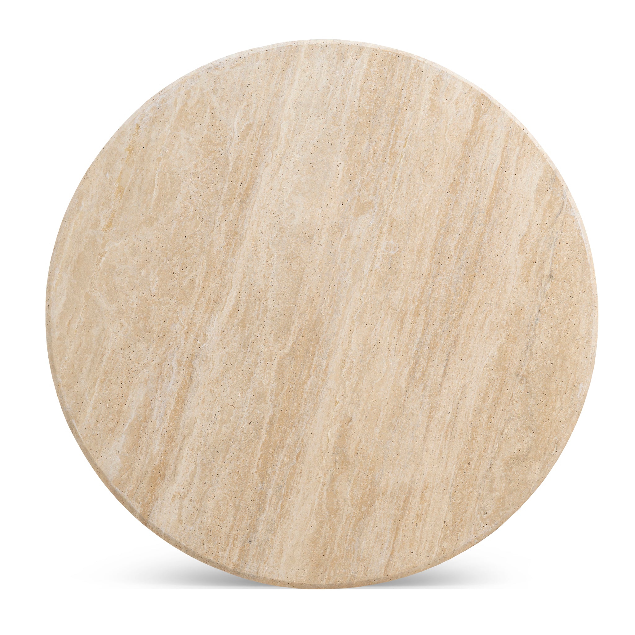 Kalin 90cm Round Travertine Coffee Table - Natural Coffee Table Nicki-Core   