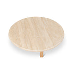 Kalin 90cm Round Travertine Coffee Table - Natural Coffee Table Nicki-Core   