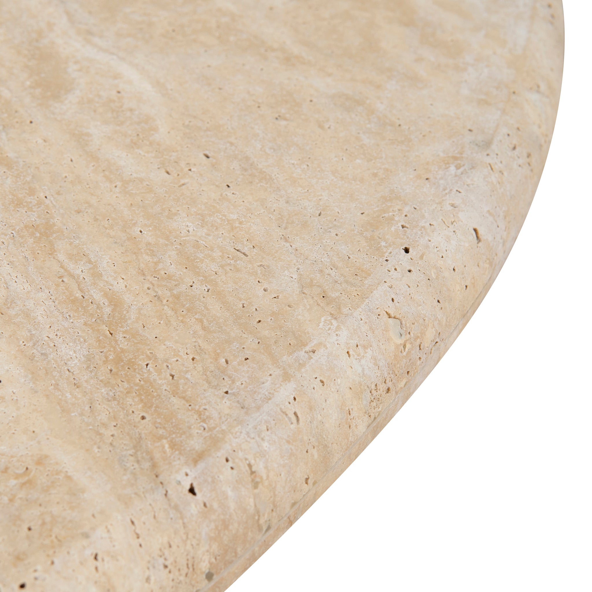 Kalin 90cm Round Travertine Coffee Table - Natural Coffee Table Nicki-Core   