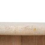 Kalin 90cm Round Travertine Coffee Table - Natural Coffee Table Nicki-Core   